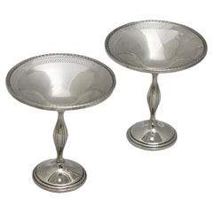 Pareja de compoteras americanas de plata de ley Siglo XX