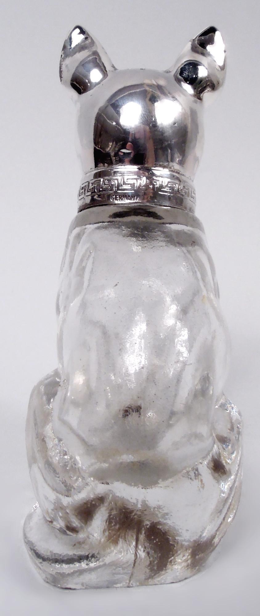 20ième siècle Paire de salières et de poivrières en argent américain avec chien en vente