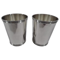 Retro Pair of American Sterling Silver Mint Julep Cups