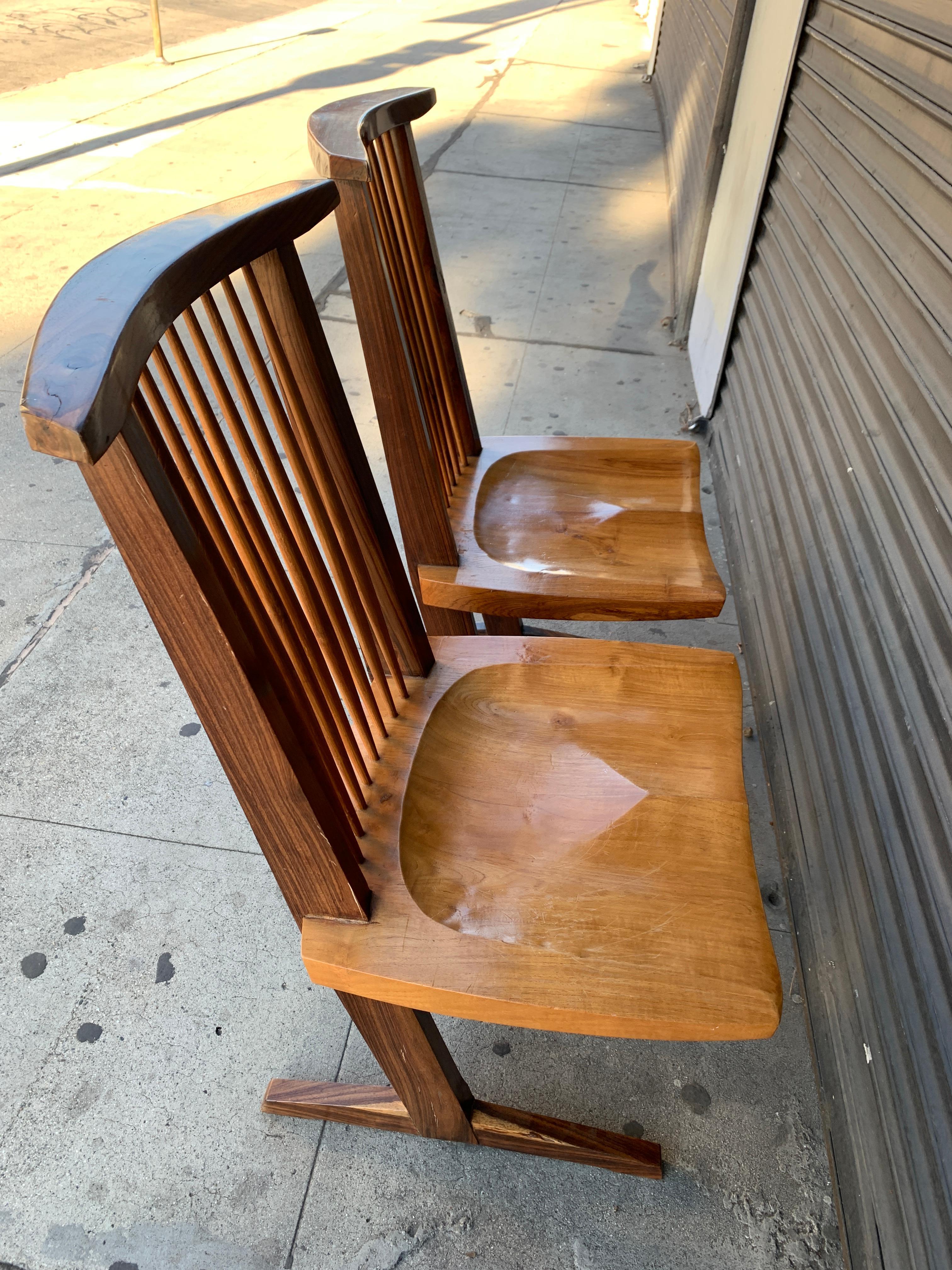 Late 20th Century Pair of American Studio Conoid Chairs