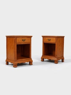 Pair of American Traditional Maple Night Stands w/ Bookcase