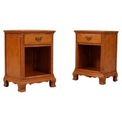Pair of American Traditional Maple Night Stands w/ Bookcase