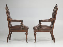 Pair of American Victorian Eastlake Arm Chairs with a Bamboo Detail Late 1800's