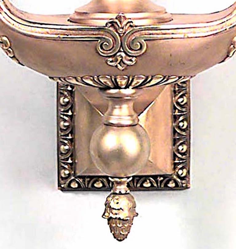 Pair of American Victorian Gilt Bronze Wall Sconces For Sale at 1stdibs