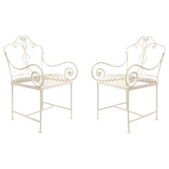 Pair of American Victorian Iron Armchairs