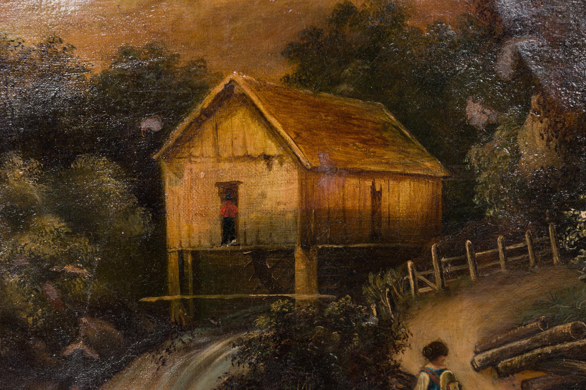 Pair of American Victorian Landscape Paintings in Gilt Frames 6