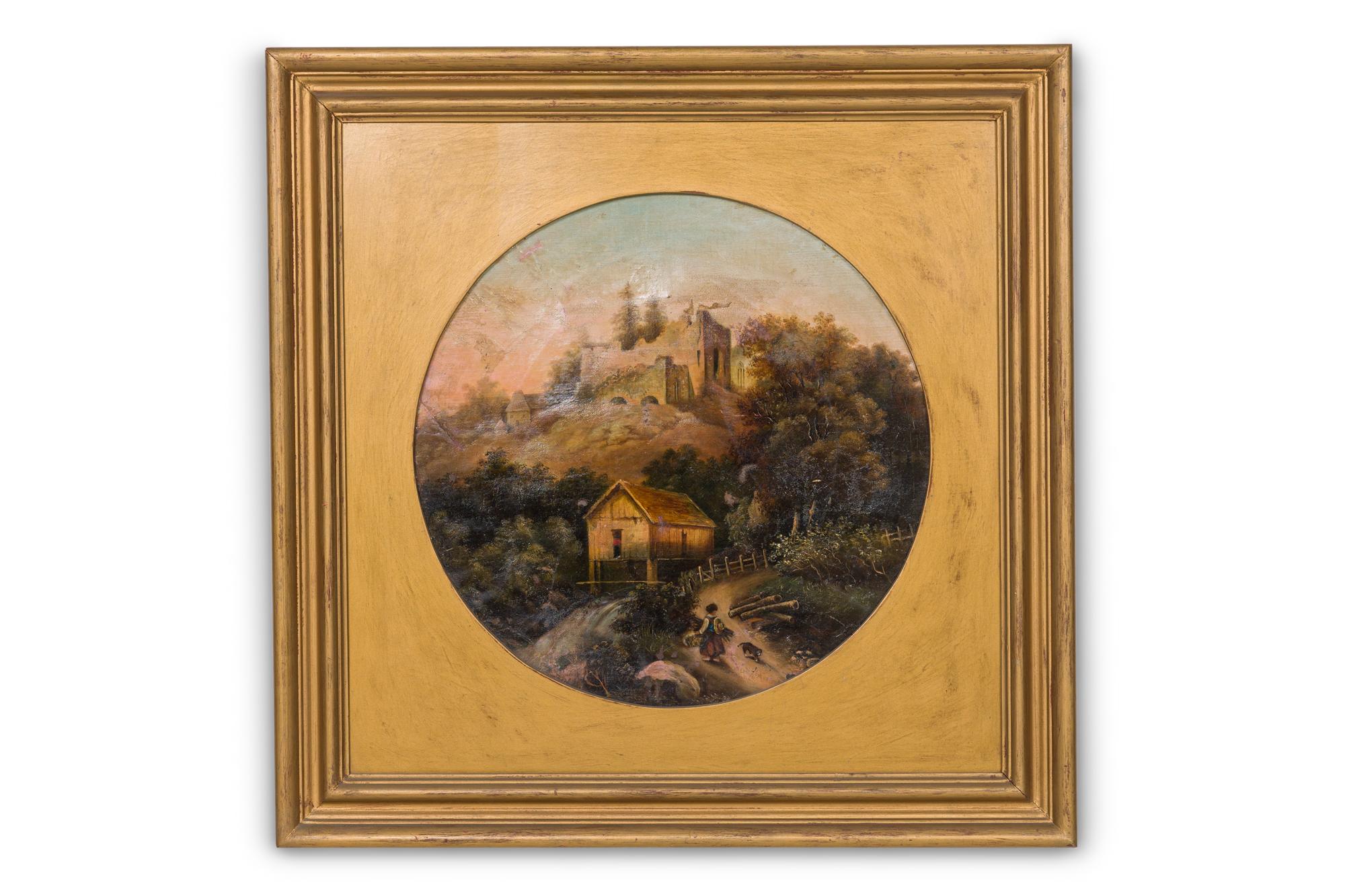 Pair of American Victorian Landscape Paintings in Gilt Frames 3
