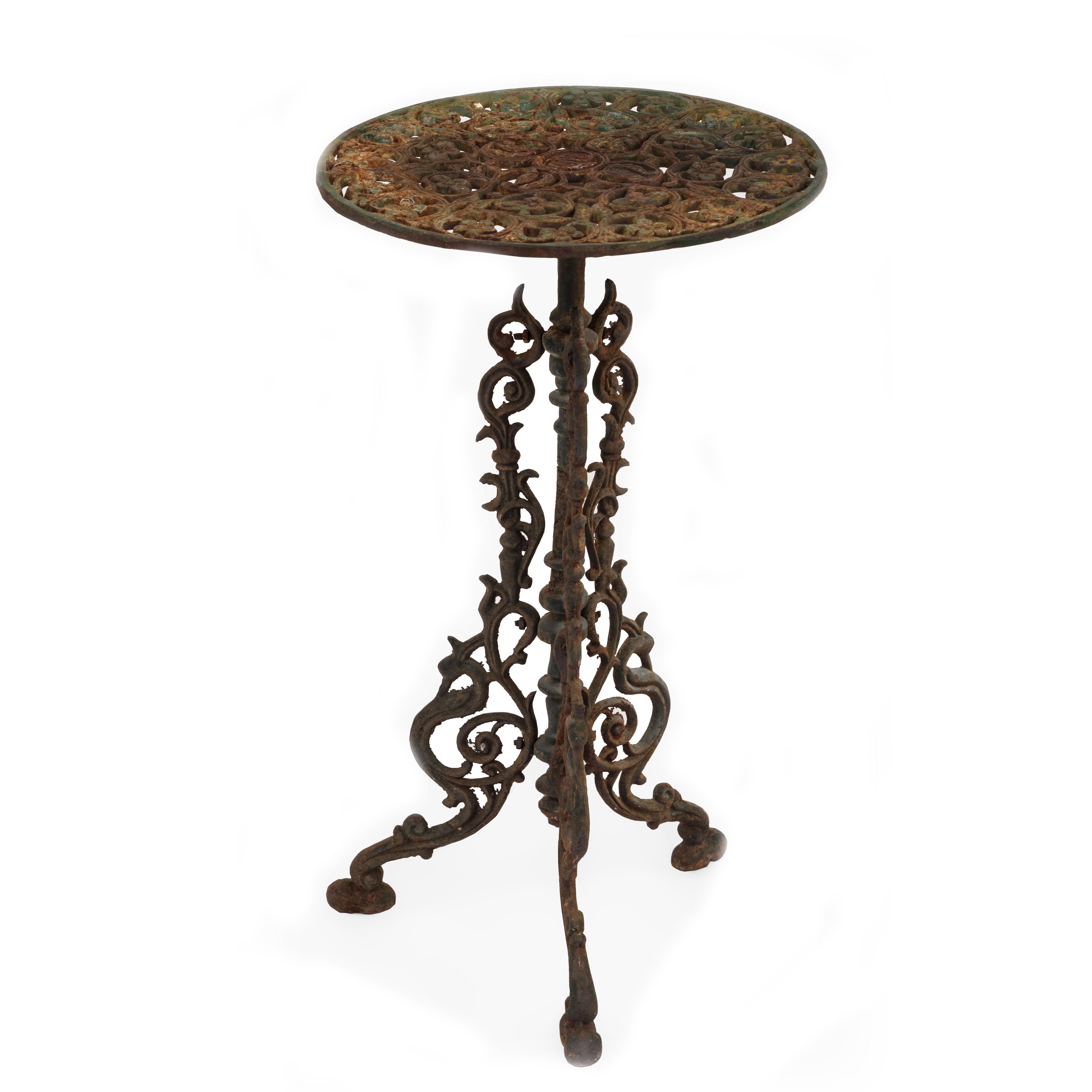 19th Century Pair of American Victorian Outdoor Iron End Tables