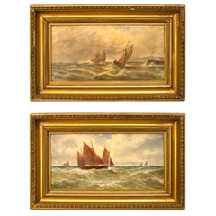Pair of American Victorian Seascape Paintings