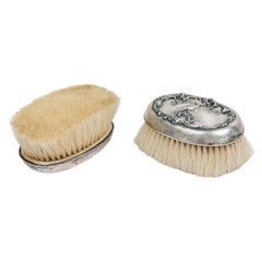 Pair of American Victorian Silver Plate Vanity Brushes