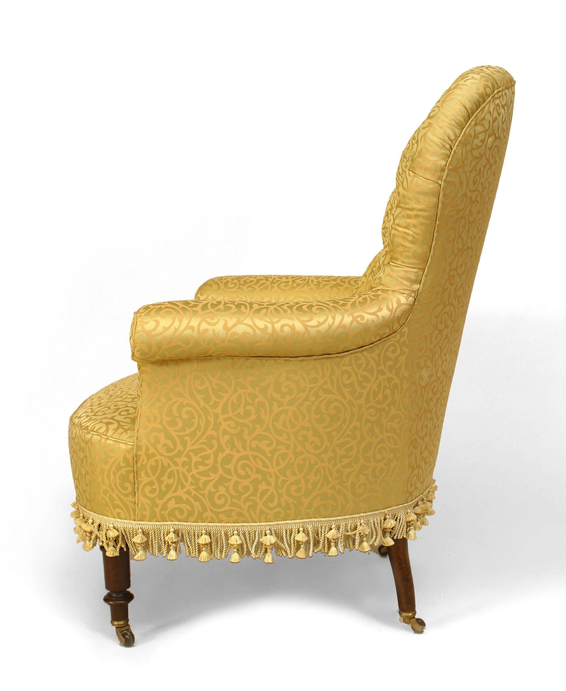 Pair of American Victorian Style '20th Century' Gilt Tub Chairs In Good Condition In New York, NY