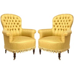 Pair of American Victorian Style '20th Century' Gilt Tub Chairs
