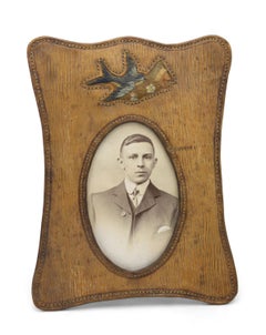 Pair of American Victorian Tan Leather Picture Frames