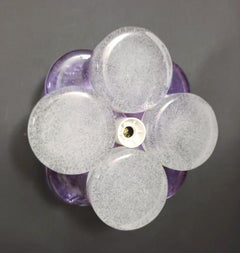 Pair of Amethyst and Clear Sconces by Poliarte
