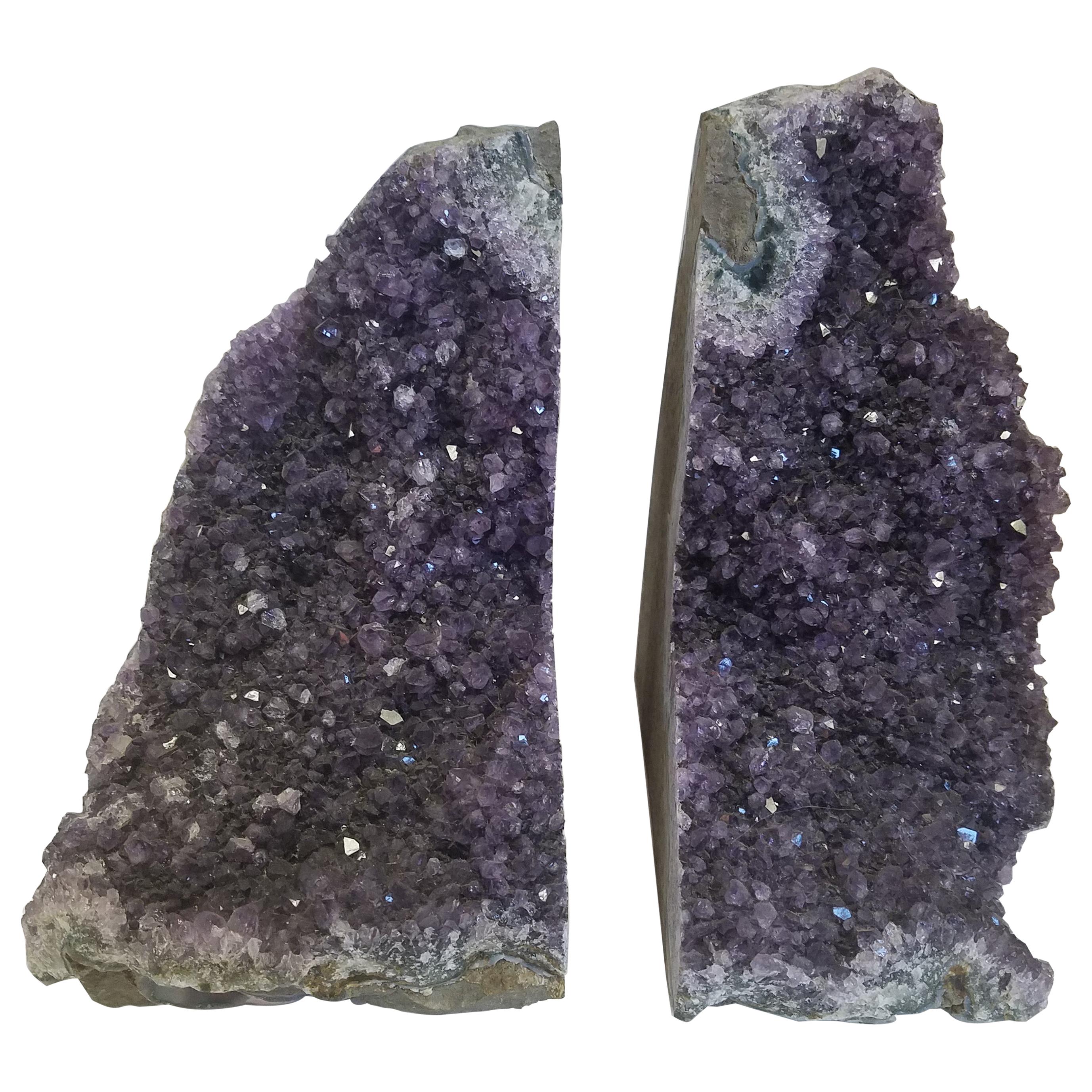 Pair of Amethyst Bookends For Sale