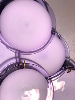 Pair of Amethyst Disc Murano Glass Sconces or Wall Light, 1970s