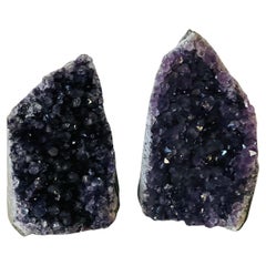 Paar Amethyst-Geode-Buchstützen Organische Moderne, Bio-Moderne