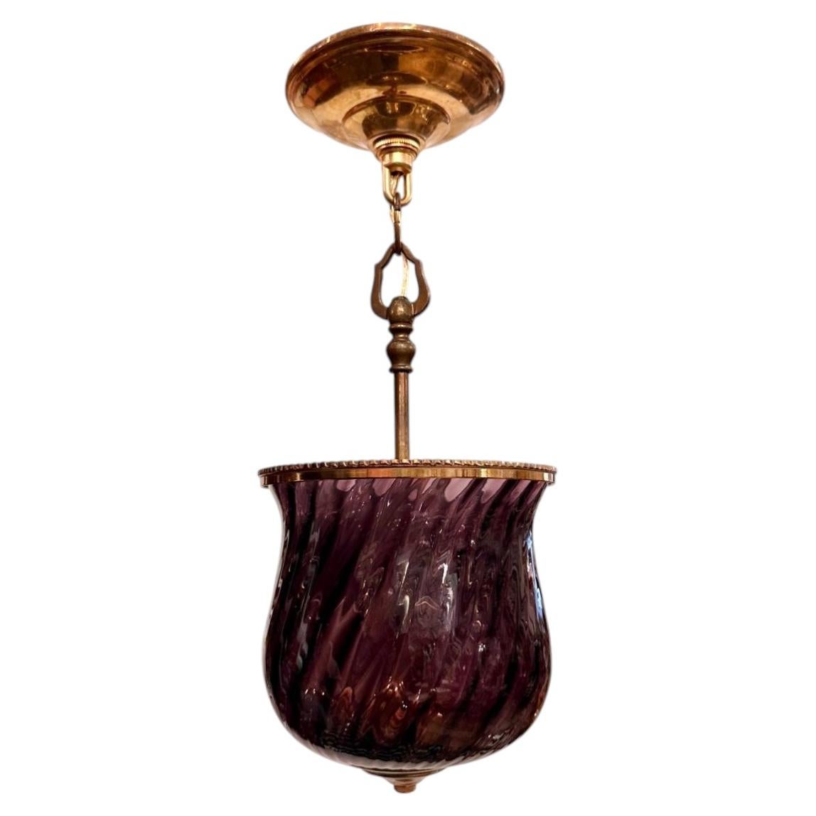 Pair of Amethyst Glass Light Fixtures