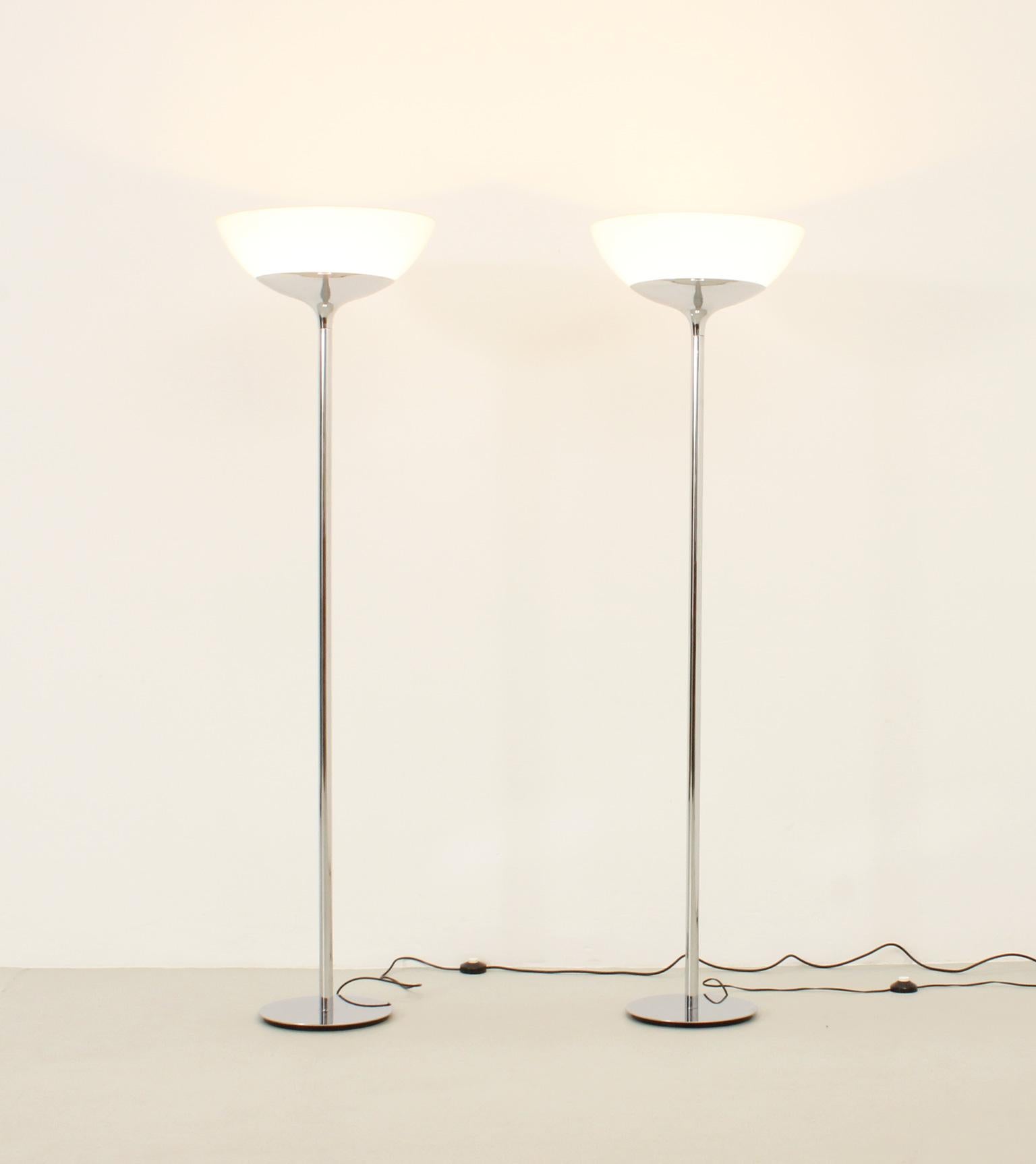 Steel Pair of Aminta Floor Lamps by Emma Scheinberger, Italy, 1966 For Sale