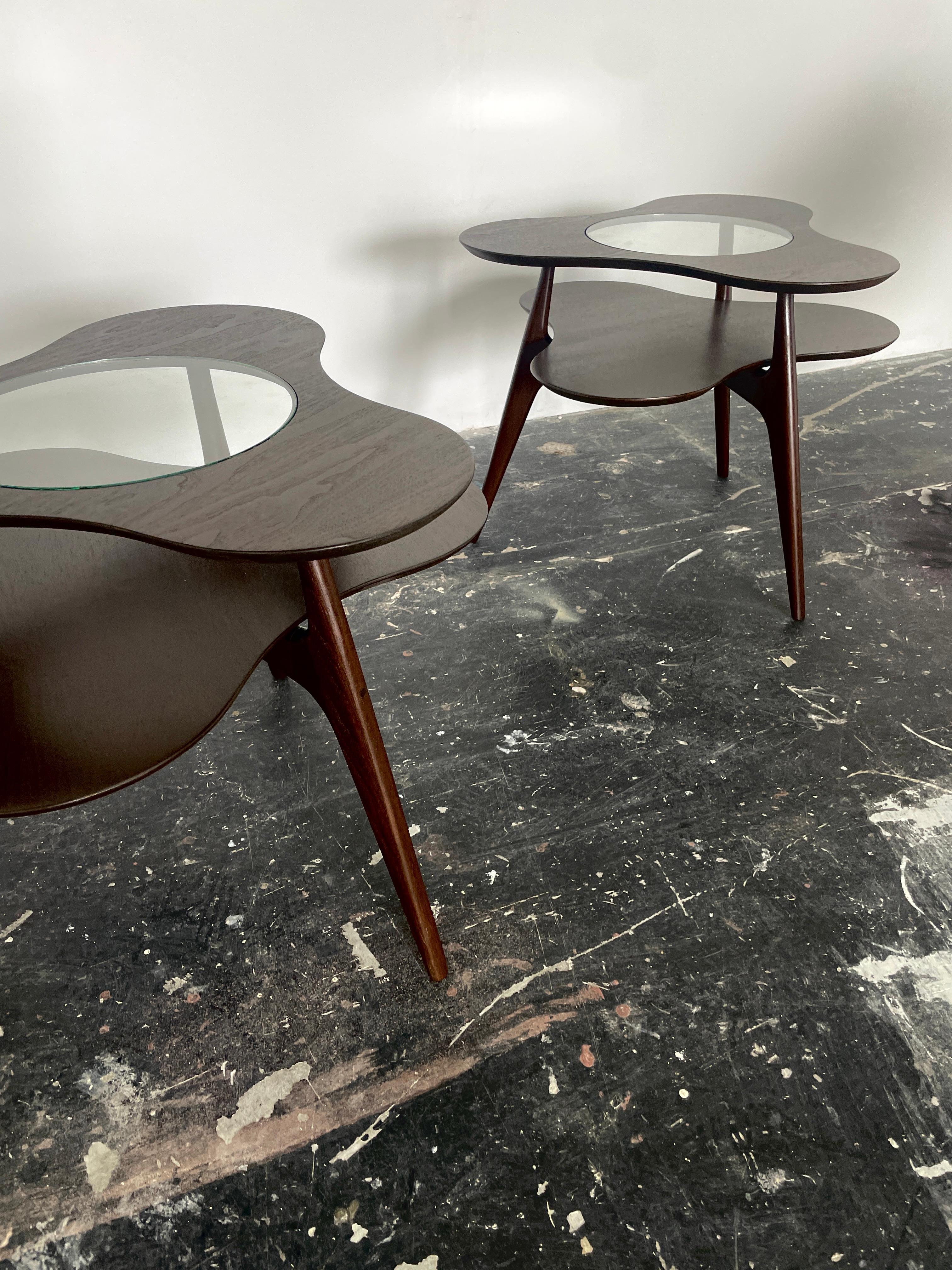 American Pair of Amoeba Side Tables by Erno Fabry For Sale