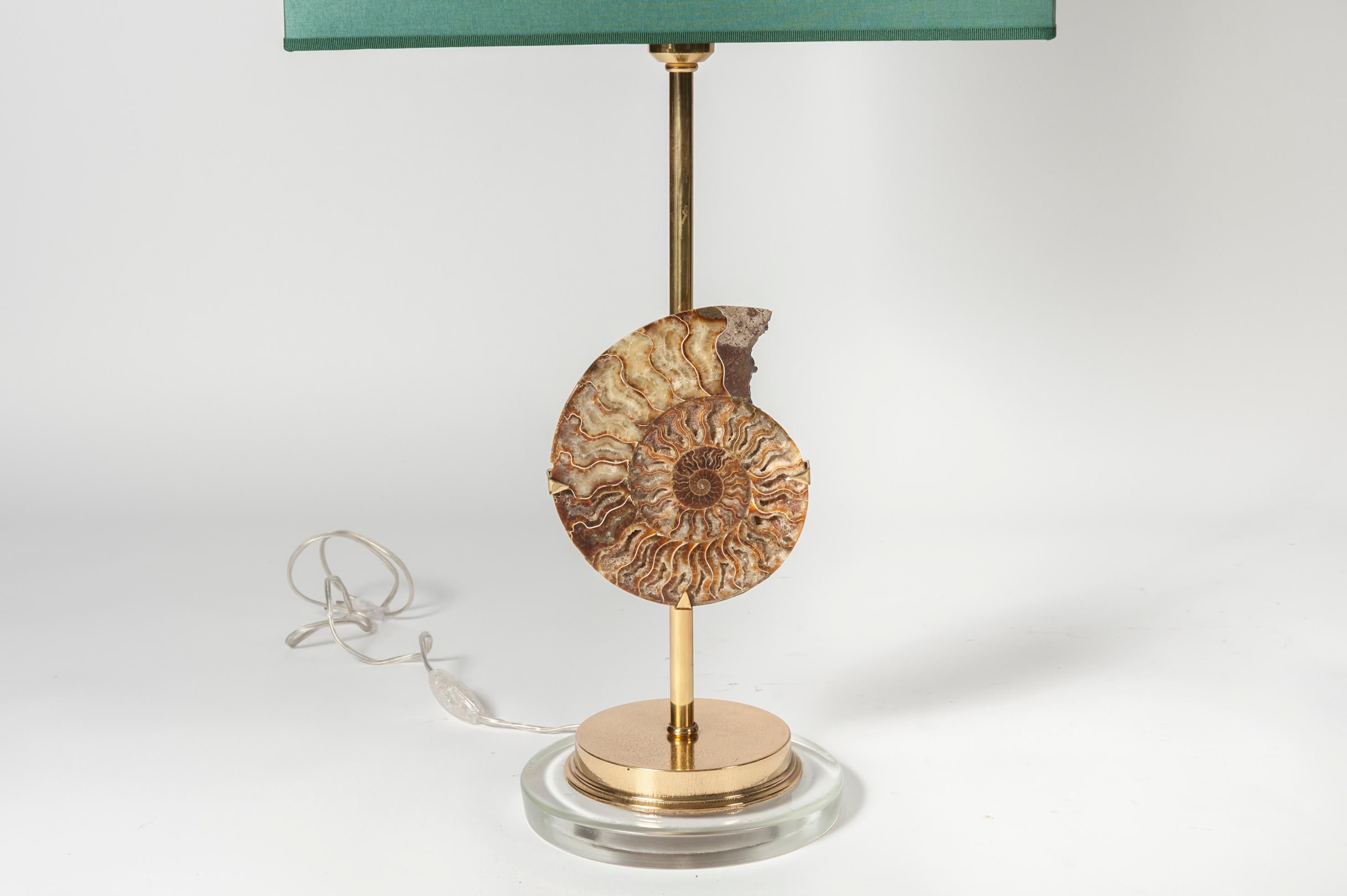 Nice pair of table lamps with petrified shell stone
No shade provided
Shade dimensions: 46 x 26 x 31.