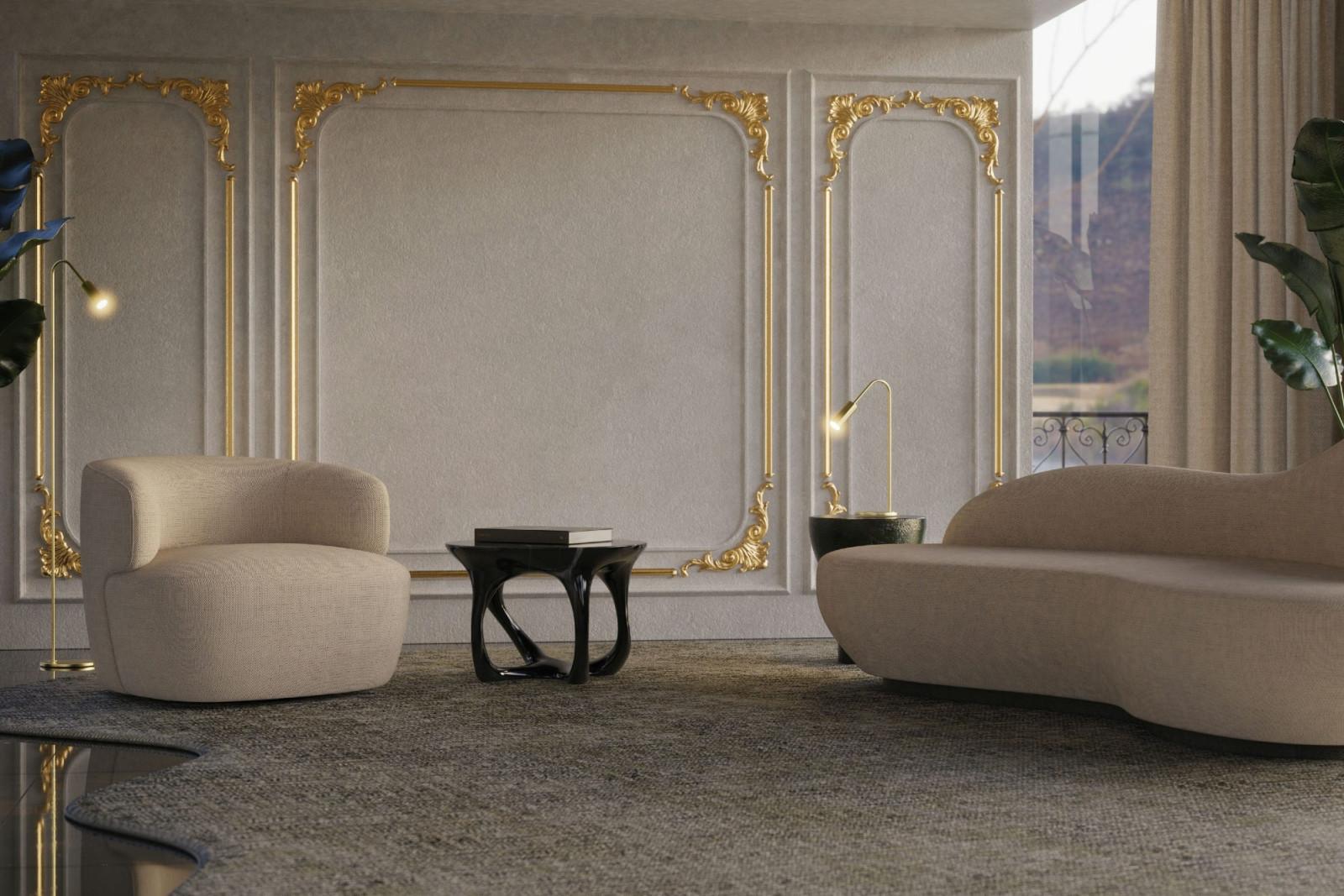 Contemporary Pair of Amorph Side Tables in High-Gloss Black Lacquer For Sale