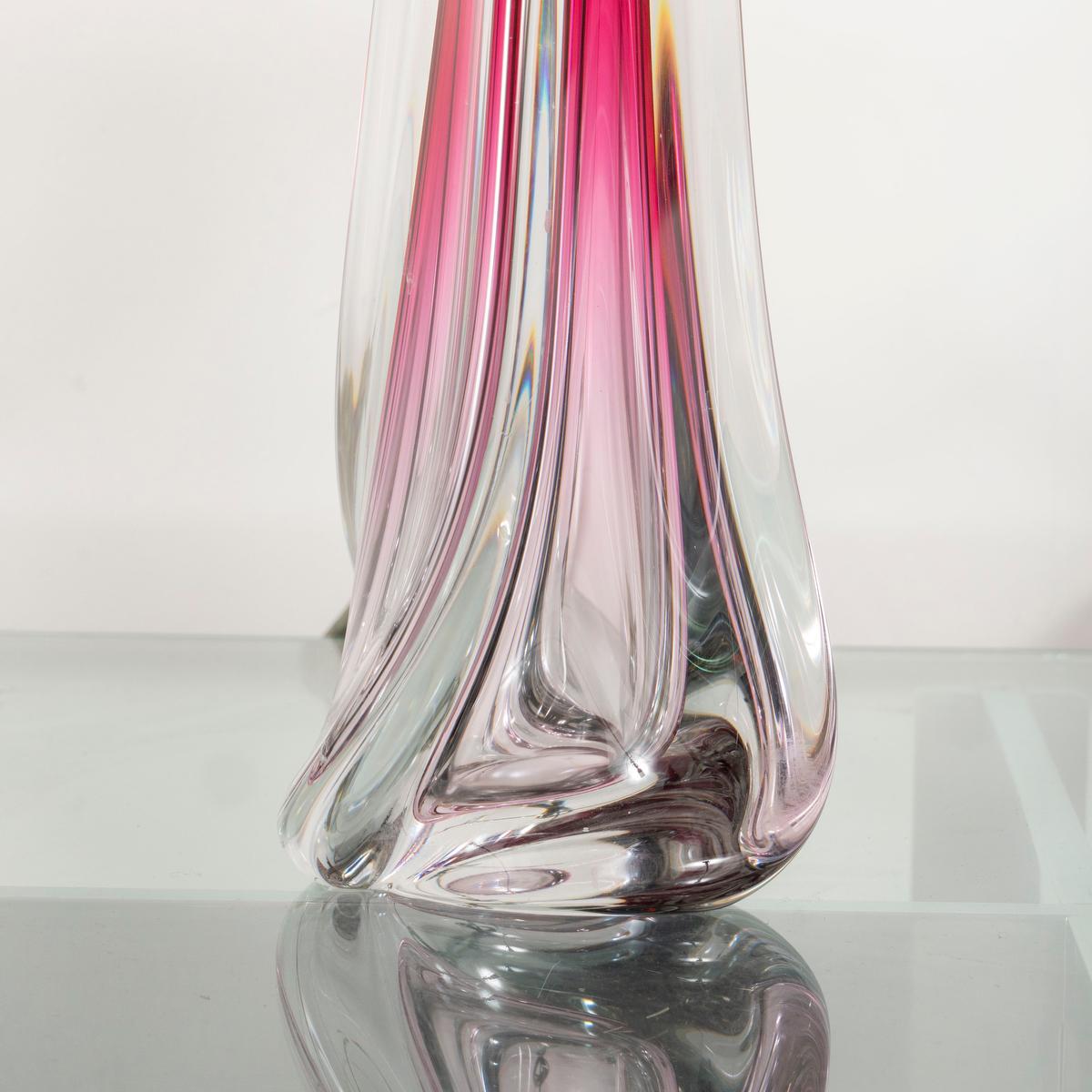 Italian Pair of Amorphic Sommerso Murano Glass Lamps For Sale