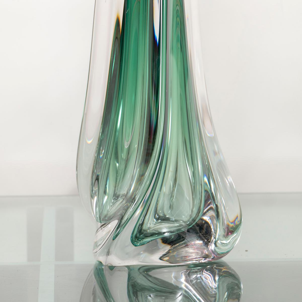 Pair of Amorphic Sommerso Murano Glass Lamps For Sale 1