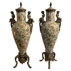 Pair of amphorae, 20th century, Louis XVI style, Wong Lee 1895