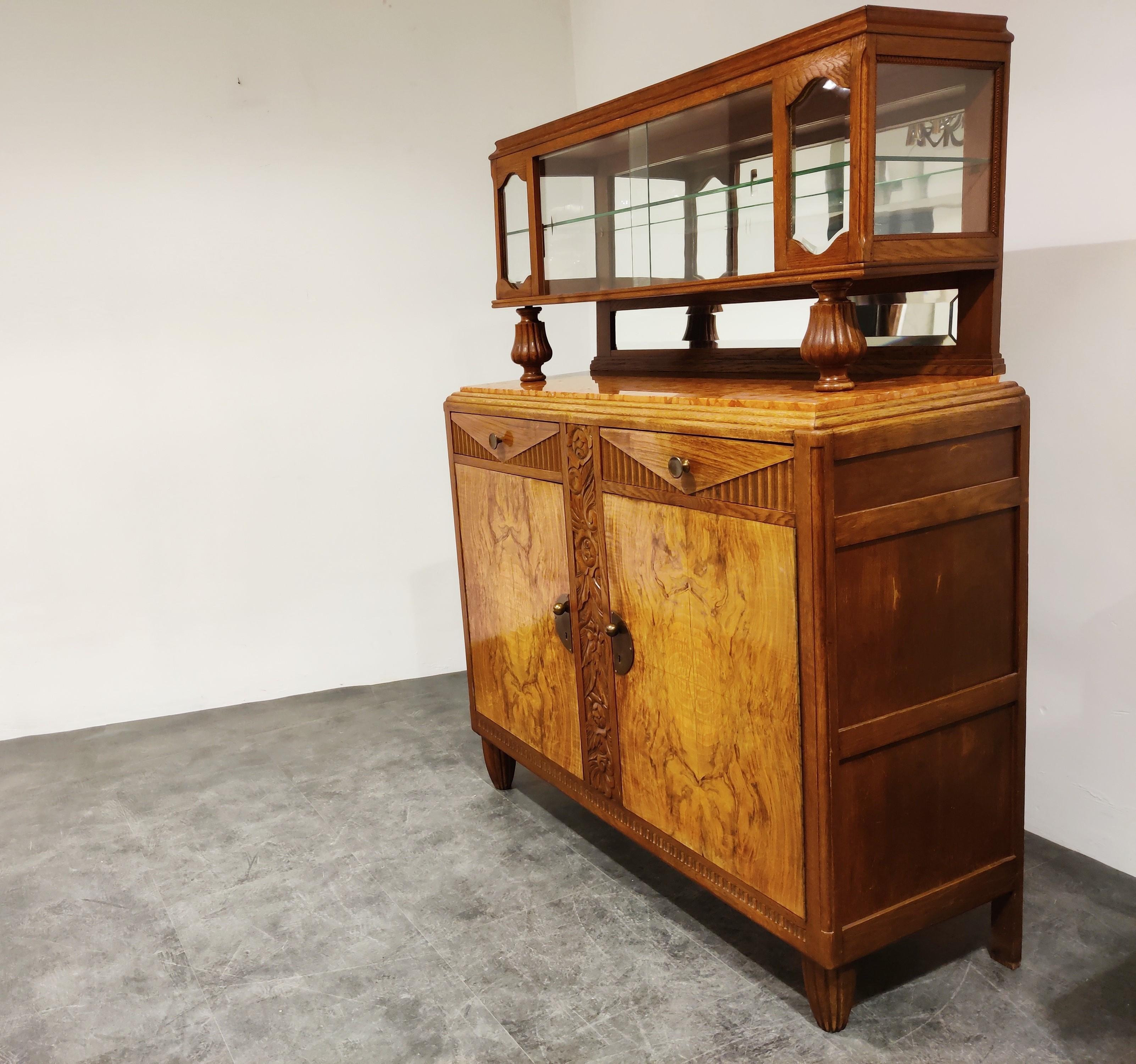 Pair of Amsterdam School Cabinets, 1930s In Good Condition In HEVERLEE, BE