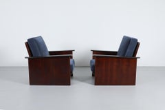 Pair of Amsterdam School Lounge Chairs with Knoll Topos Cushions