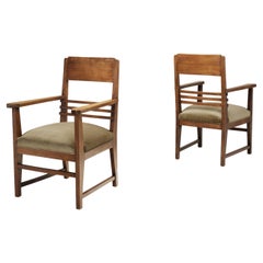 Pair of Amsterdamse School Armchairs, The Netherlands ca 1920s