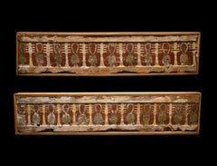 Pair of Ancient Egyptian Gesso-Painted Wood Panels
