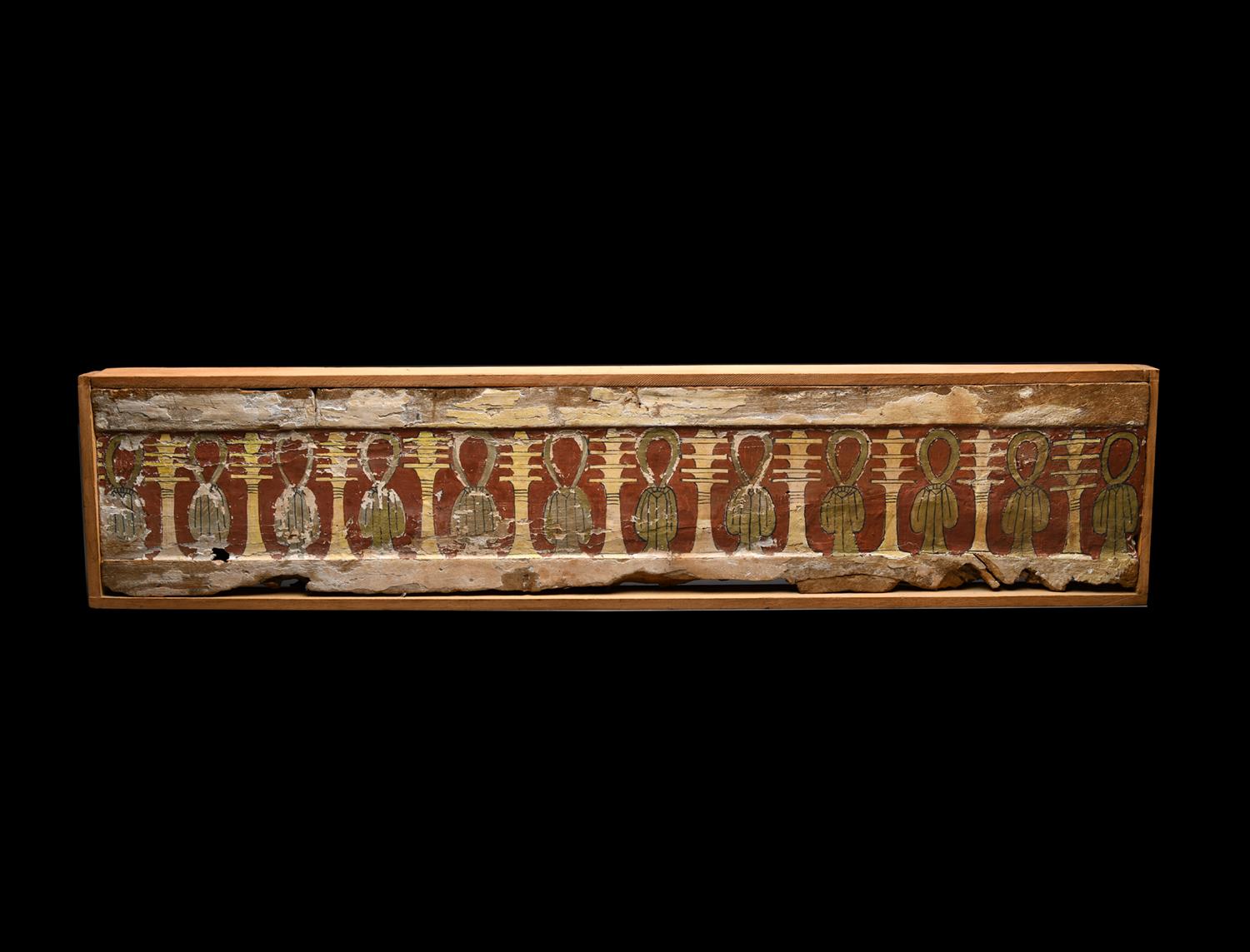 Pair of Ancient Egyptian Gesso-Painted Wood Panels Bon état - En vente à Los Angeles, CA