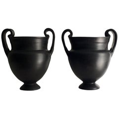 Pair of Ancient Greek Style Black Vases
