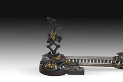 Pair of Andirons, Bronze and Iron, 19th Century