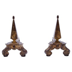 Used Pair of andirons by Gilbert Poillerat