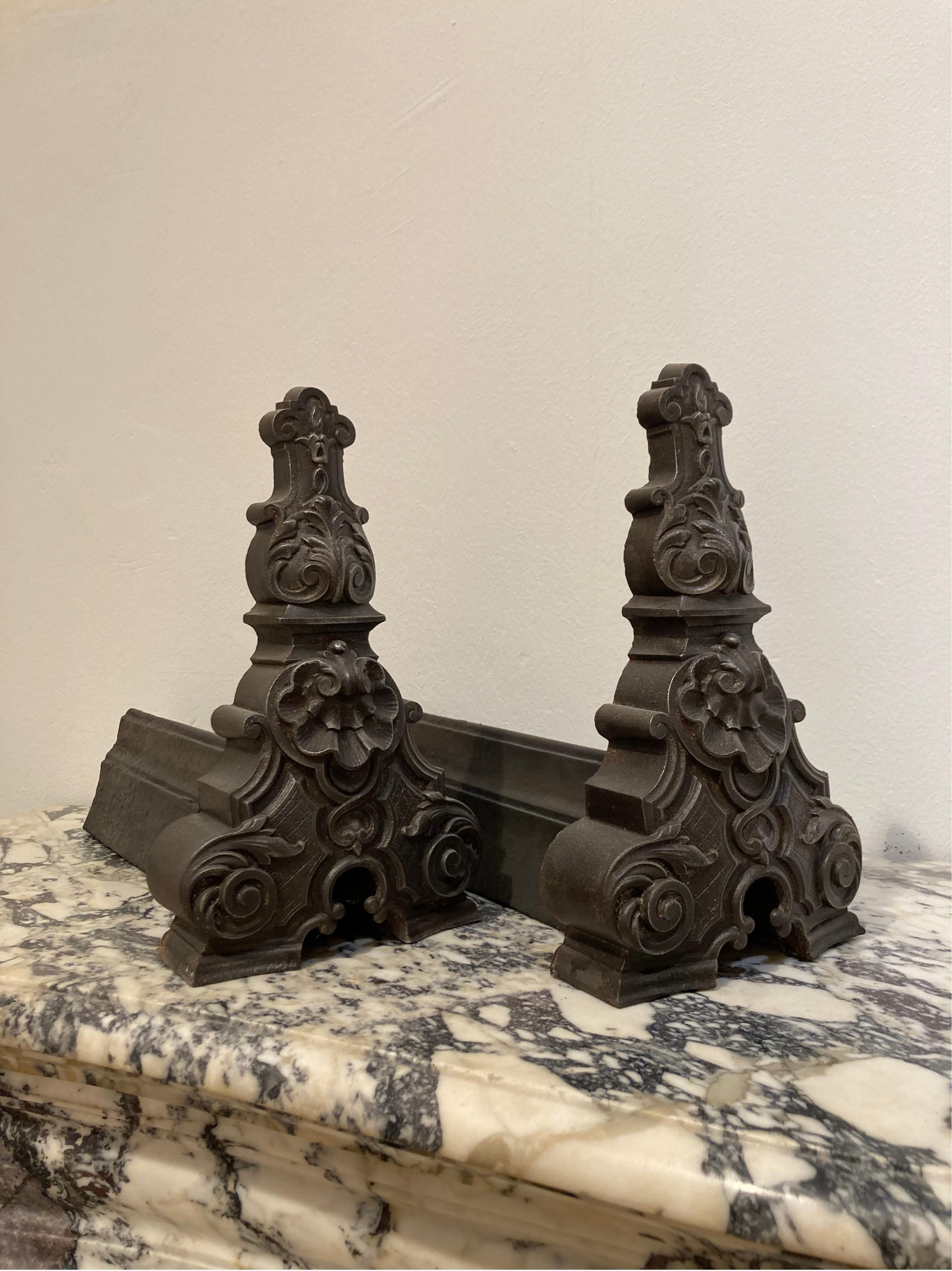 Cast Pair of Andirons / Fire Dogs