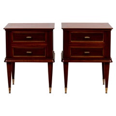Pair of Andre Arbos Style Mahogany French Ribbon Side Tables or Stands