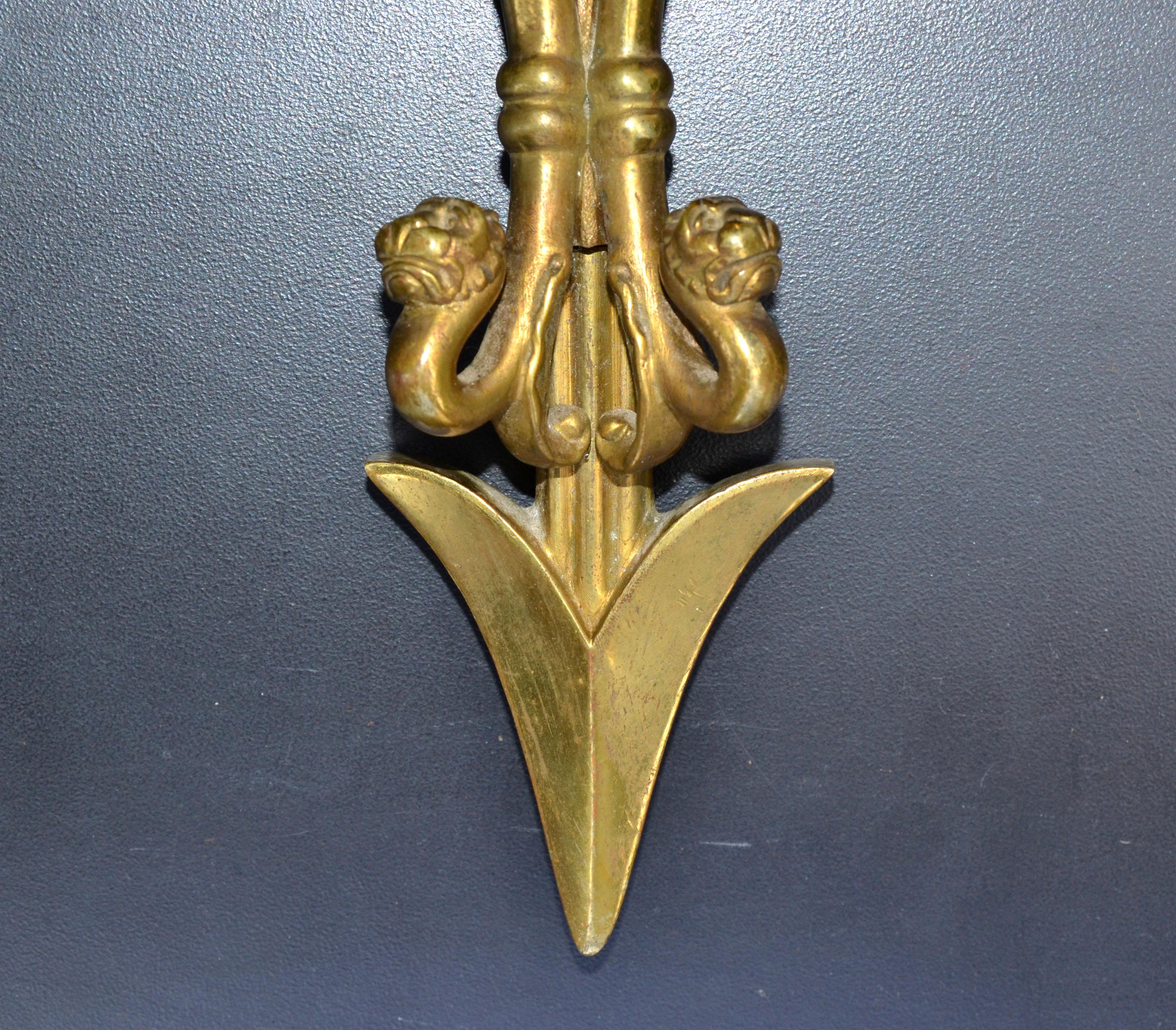 Paar Andre Arbus Bronze Pfeil-Wandleuchten, 2 Lichter, Wandleuchte französisch neoklassisch im Angebot 4
