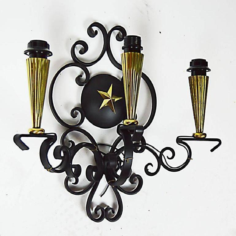 French Pair of Andre  Arbus Sconces For Sale