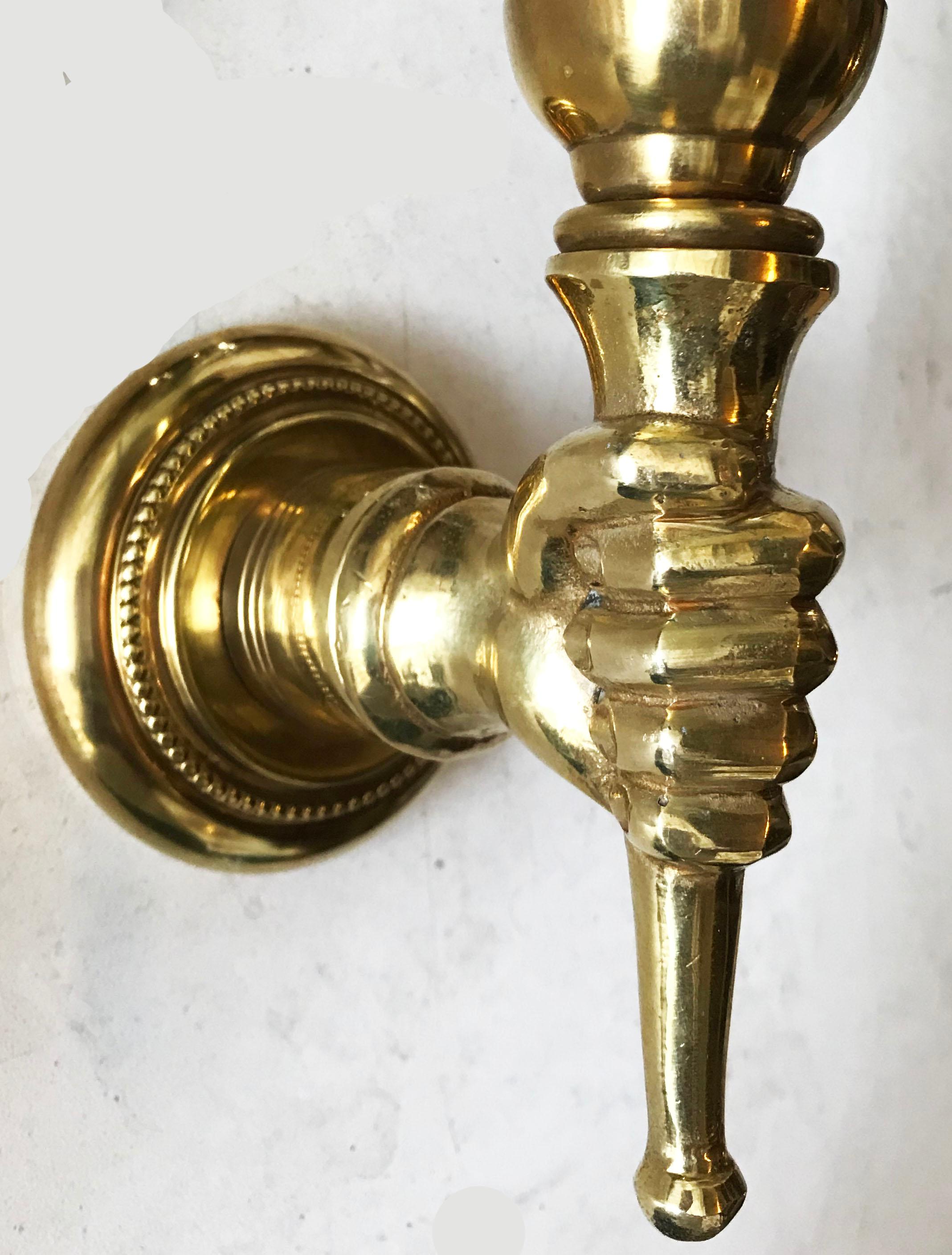 French Pair of Andre Arbus Style Bronze Sconces