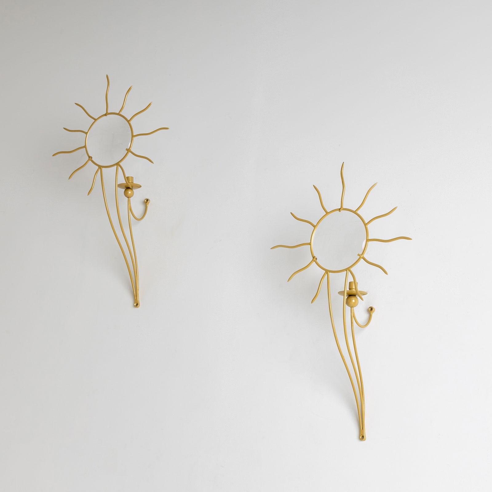 Pair of André Dubreuil (*1951) ‘Soleil’ Wall Appliqués, France, designed in 1987 For Sale 5