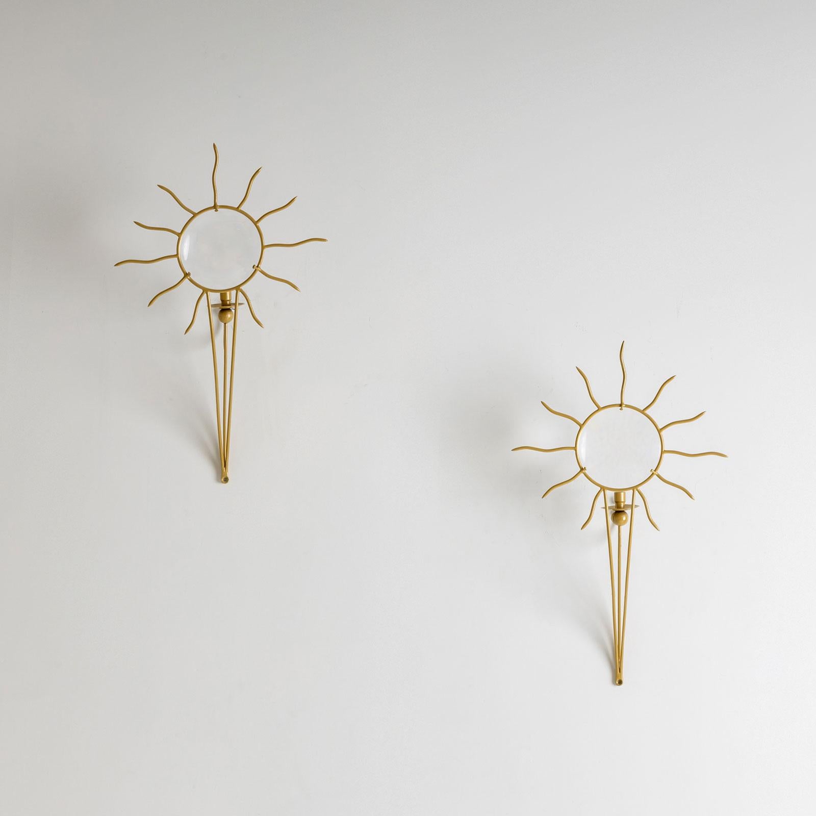 Pair of André Dubreuil (*1951) ‘Soleil’ Wall Appliqués, France, designed in 1987 For Sale 6