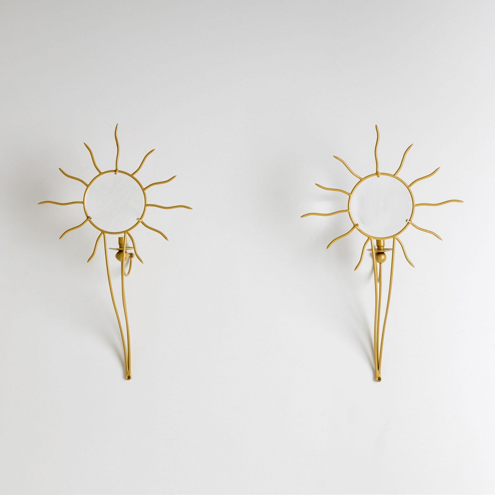 20th Century Pair of André Dubreuil (*1951) ‘Soleil’ Wall Appliqués, France, designed in 1987 For Sale