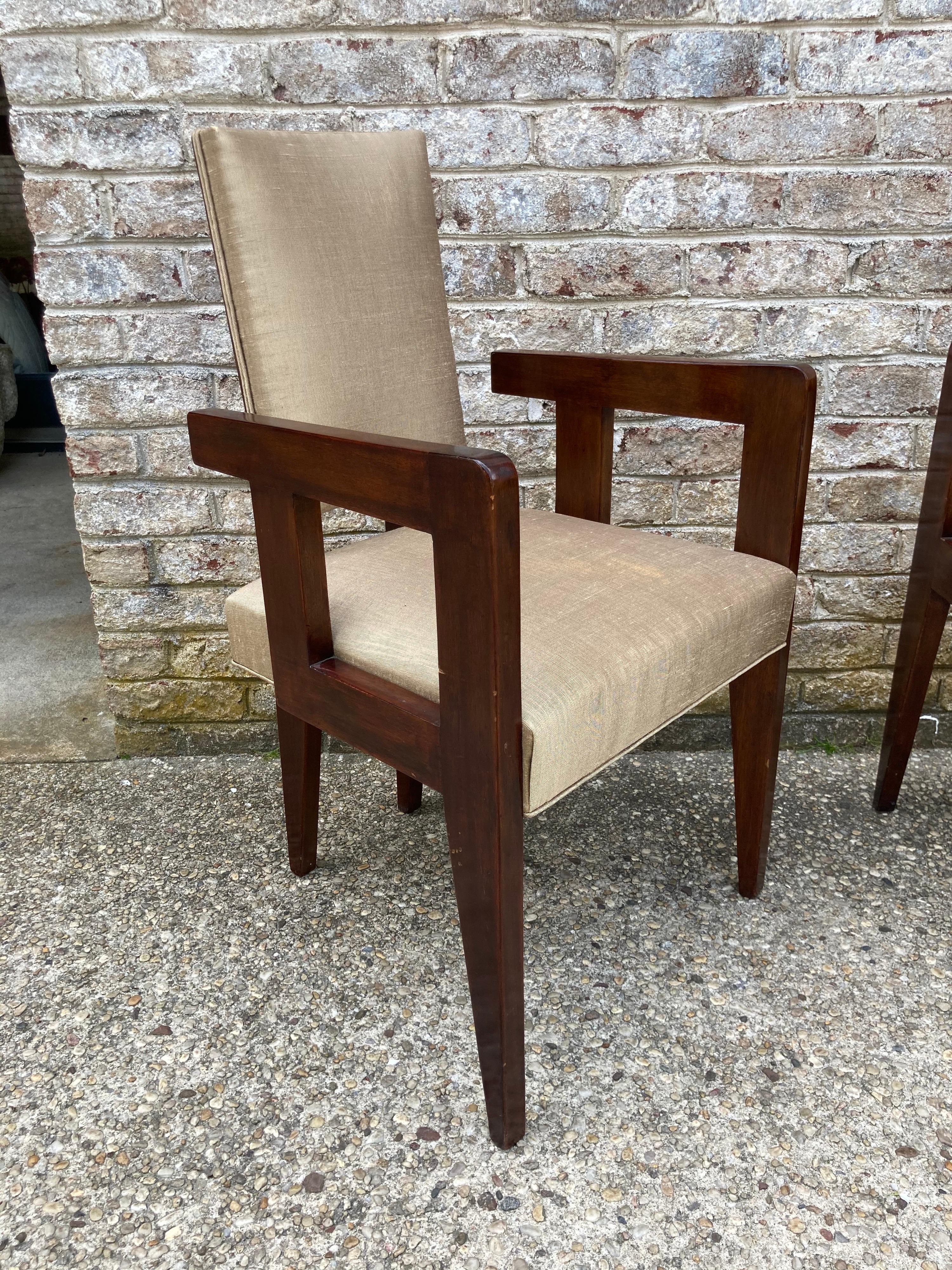 Wood Pair of Andre Sornay Armchairs For Sale