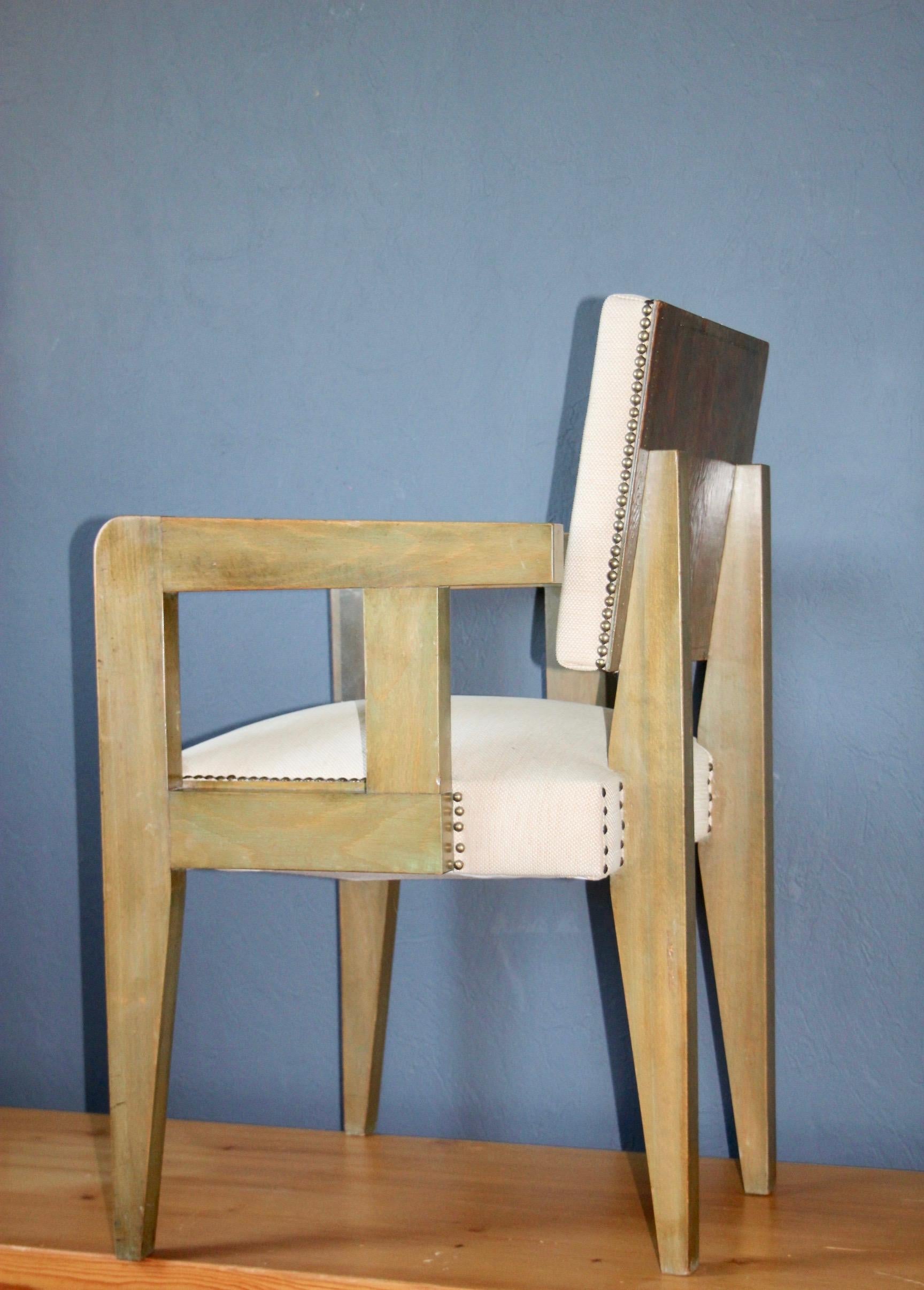 Paire de chaises pont Andre Sornay, pin de l'Oregon teinté, bois ébénisé Bon état à grand Lancy, CH