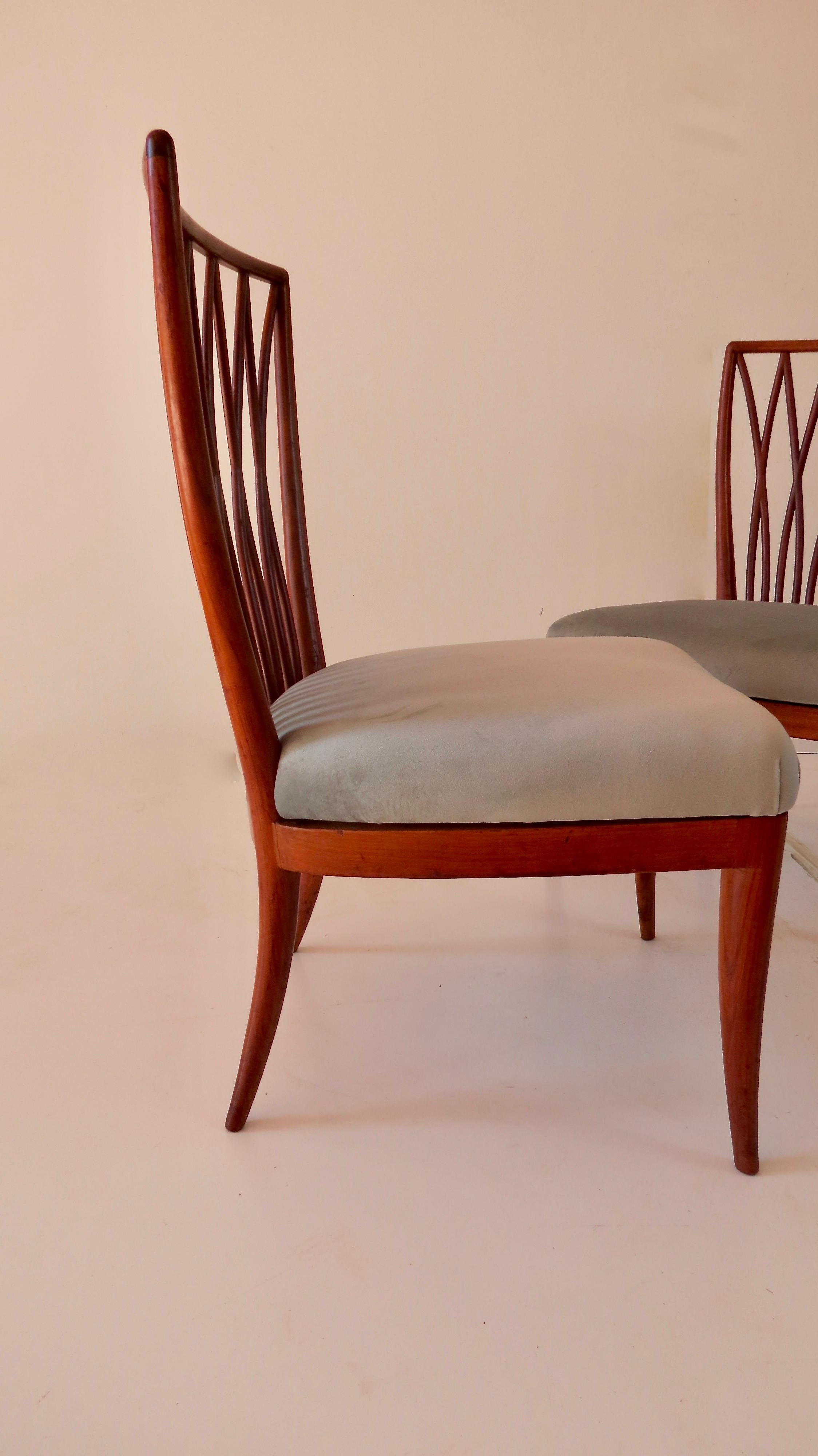 Mid-Century Modern Pair of Andrea Busiri Vici Cherrywood Lounge Chairs, 1940