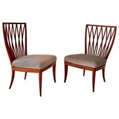 Pair of Andrea Busiri Vici Cherrywood Lounge Chairs, 1940
