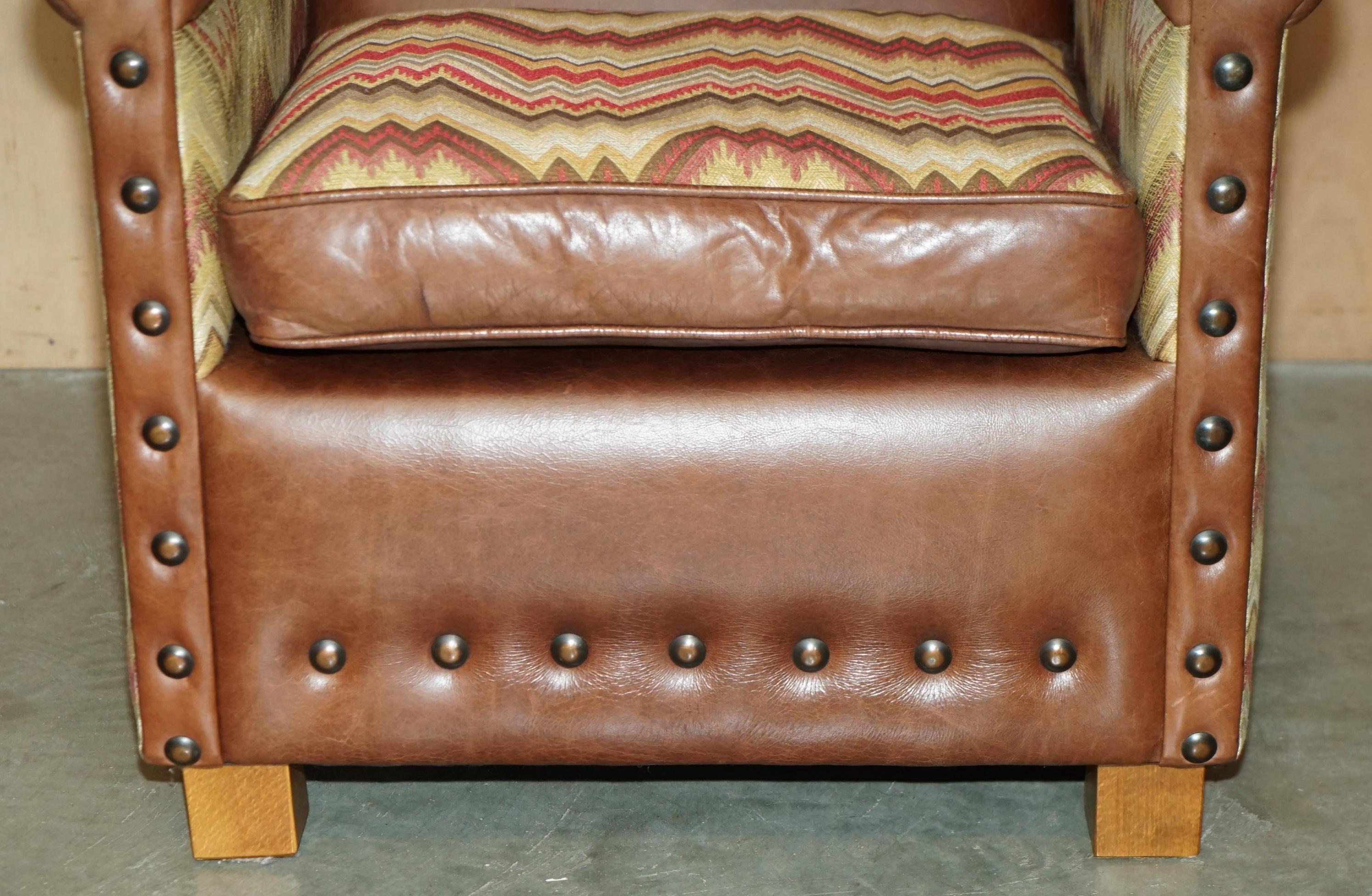 COPPIA DI POLTRONE KILIM REVERSIBILI IN PELLE MARRONE DI ANDREW MARTINE in vendita 12